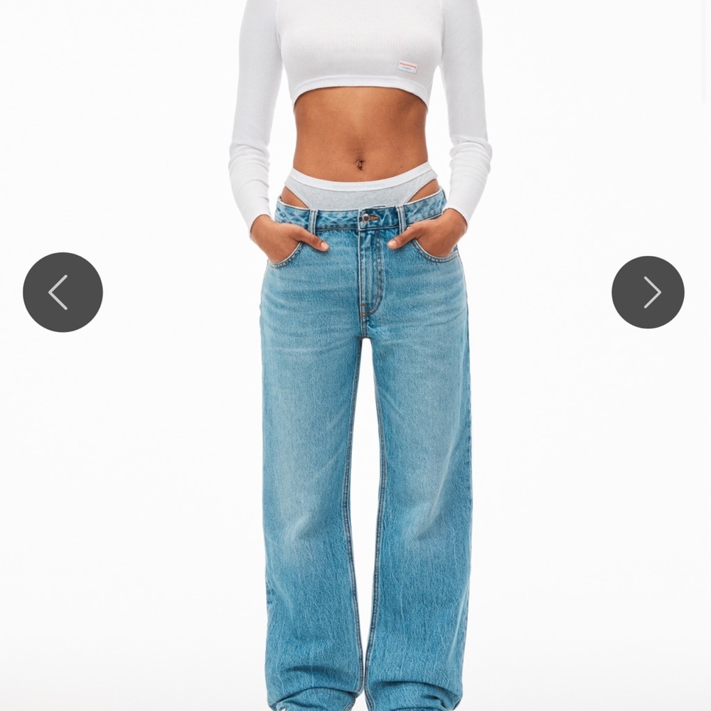 Alexander Wang Women's Blue Jeans with white undershirt